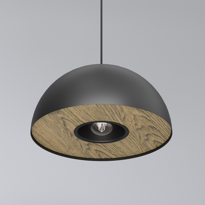Candeeiro suspenso ELGUND 1xE27/15W/230V diâmetro 35 cm preto