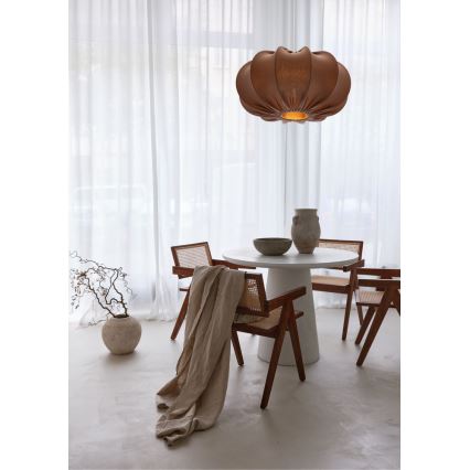 Candeeiro suspenso em cabo CAFEE 1xE27/40W/230V Ø 52 cm castanho