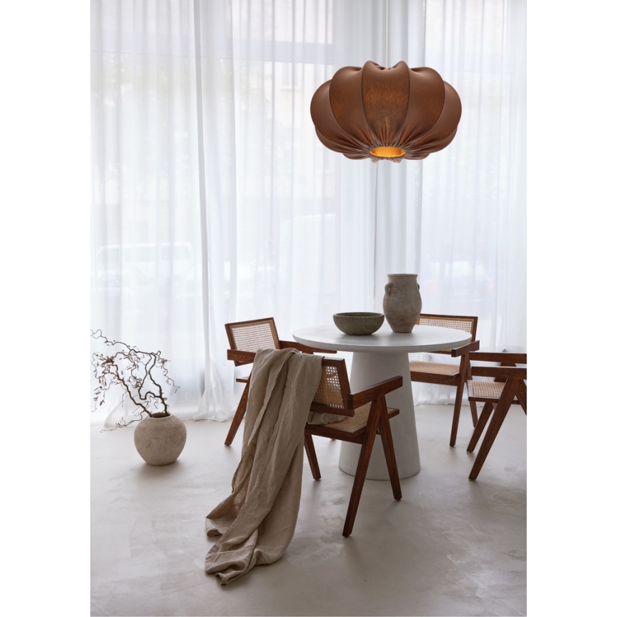 Candeeiro suspenso em cabo CAFEE 1xE27/40W/230V Ø 52 cm castanho