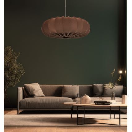 Candeeiro suspenso em cabo CAFEE 1xE27/40W/230V Ø 52 cm castanho