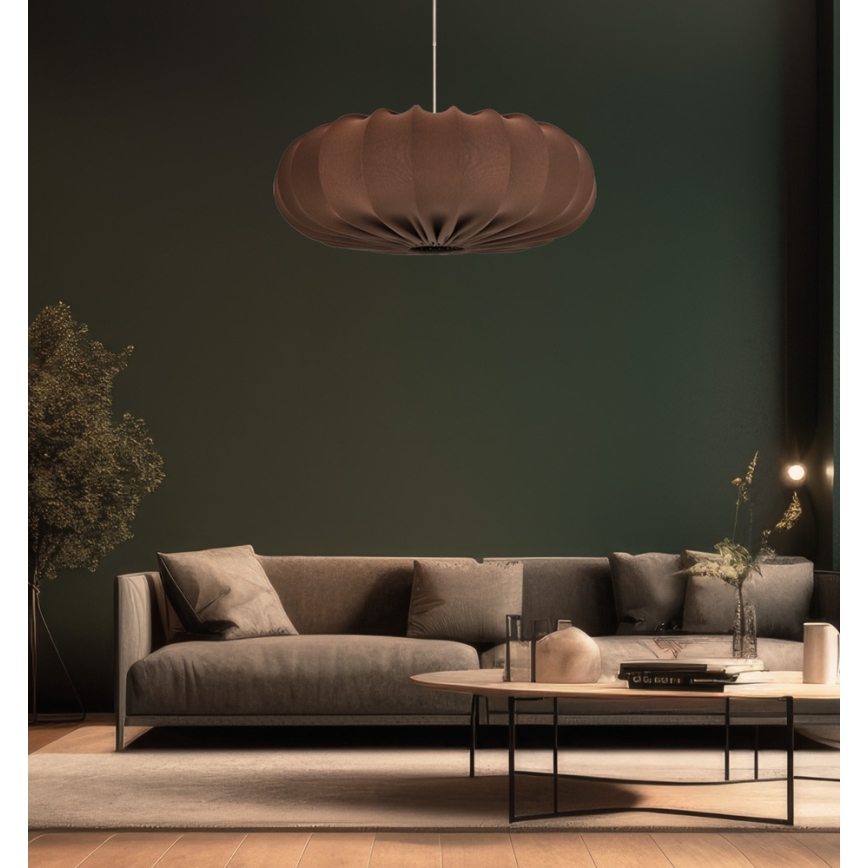 Candeeiro suspenso em cabo CAFEE 1xE27/40W/230V Ø 52 cm castanho