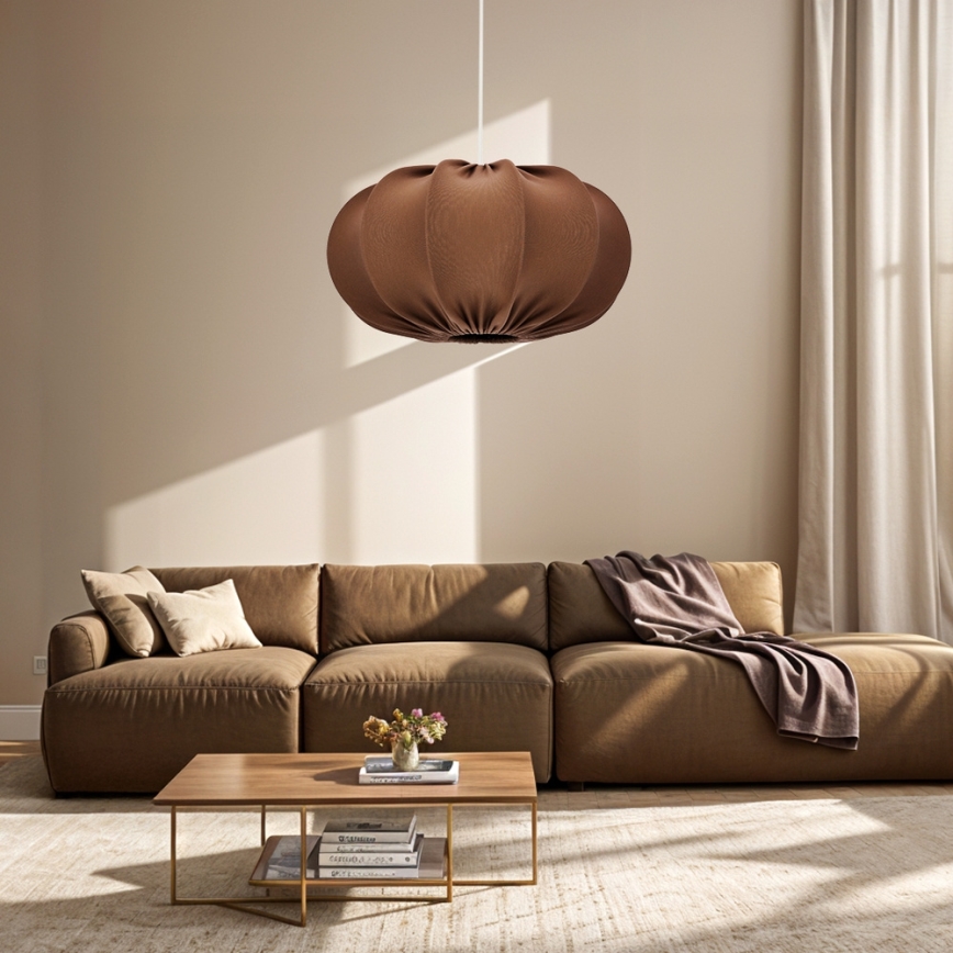 Candeeiro suspenso em cabo CAFEE 1xE27/40W/230V Ø 52 cm castanho