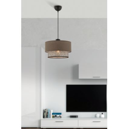 Candeeiro suspenso em cabo ECHO 1xE27/60W/230V castanho/cinzento