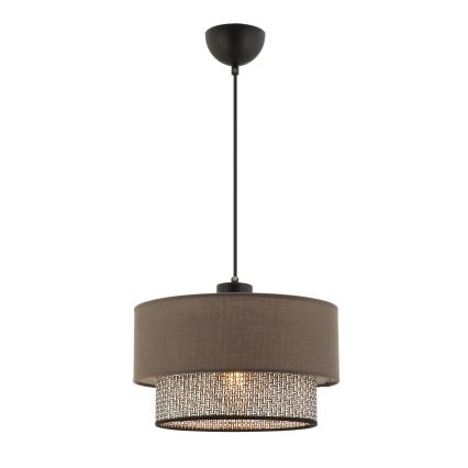 Candeeiro suspenso em cabo ECHO 1xE27/60W/230V castanho/cinzento