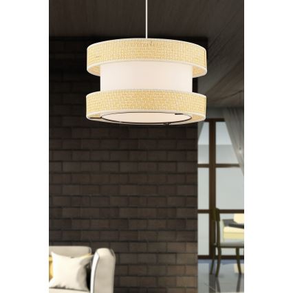 Candeeiro suspenso em cabo HALO 1xE27/60W/230V creme/bege