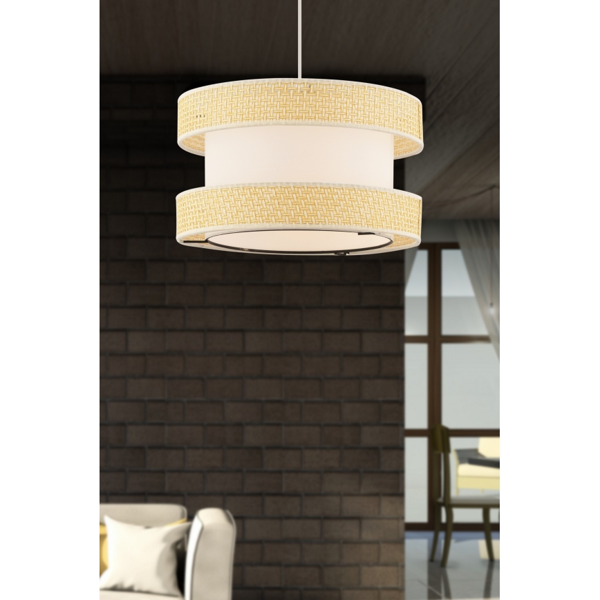 Candeeiro suspenso em cabo HALO 1xE27/60W/230V creme/bege