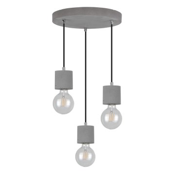 Candeeiro suspenso em cabo STRONG 3xE27/60W/230V betão