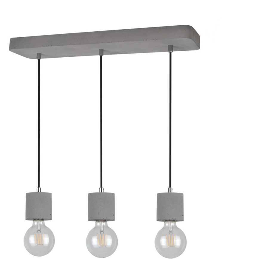 Candeeiro suspenso em cabo STRONG 3xE27/60W/230V betão