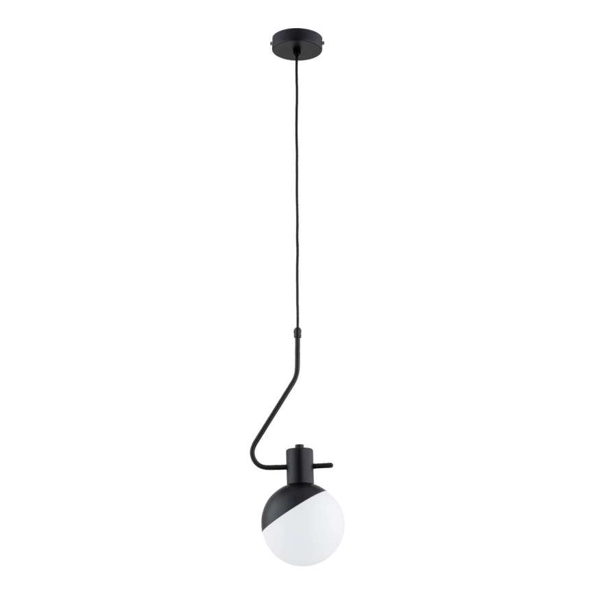 Candeeiro suspenso ENIGMA 1xE14/10W/230V preto/branco