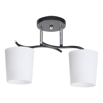 Candeeiro suspenso ESNYR 2xE27/40W/230V preto/branco