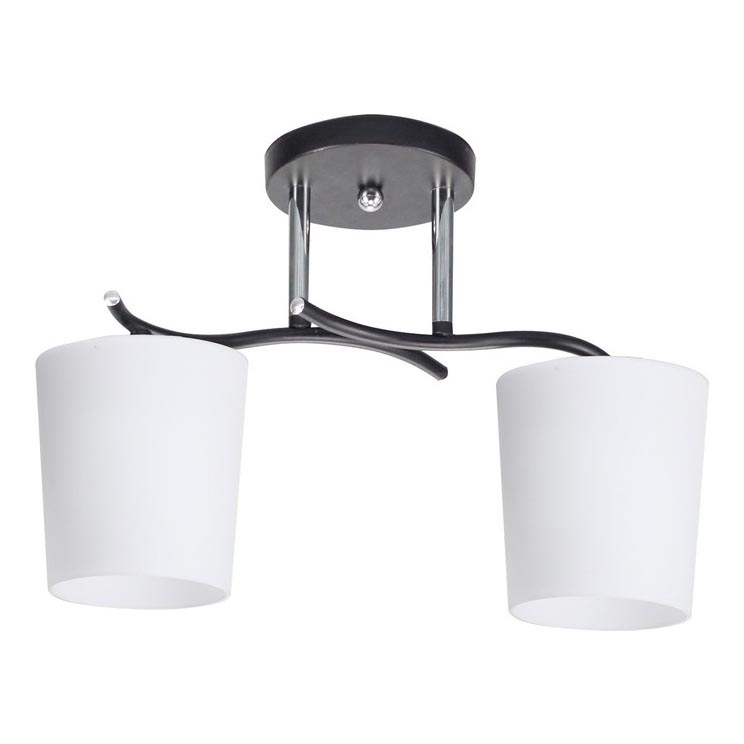 Candeeiro suspenso ESNYR 2xE27/40W/230V preto/branco