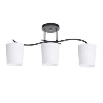 Candeeiro suspenso ESNYR 3xE27/40W/230V preto/branco