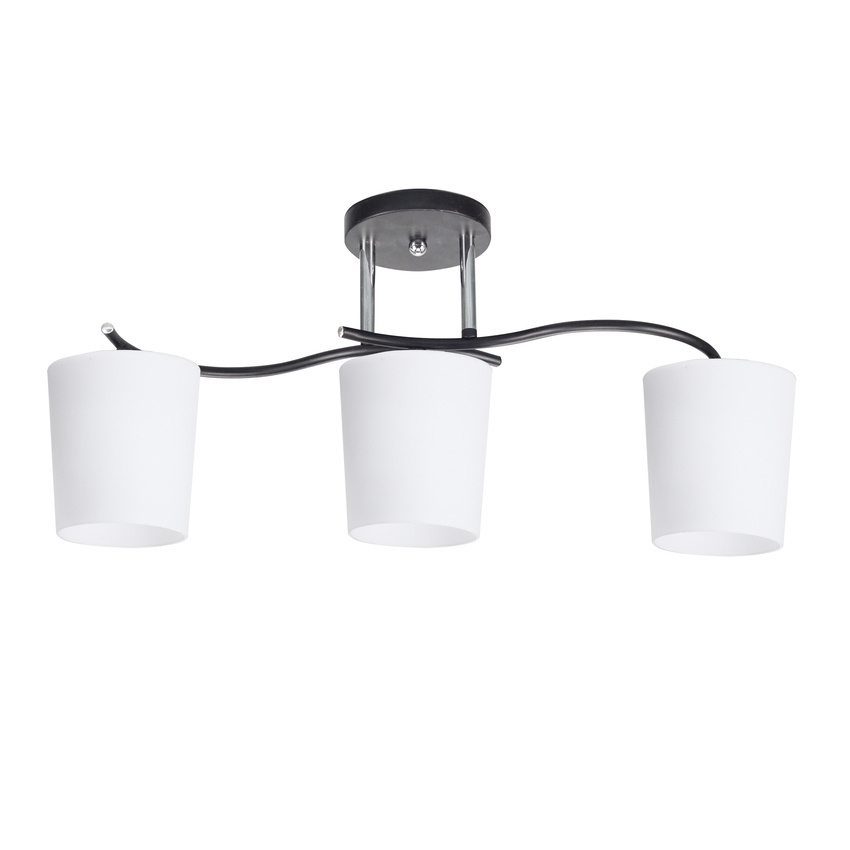 Candeeiro suspenso ESNYR 3xE27/40W/230V preto/branco