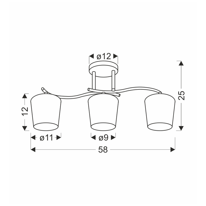 Candeeiro suspenso ESNYR 3xE27/40W/230V preto/branco