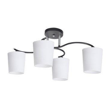 Candeeiro suspenso ESNYR 4xE27/40W/230V preto/branco