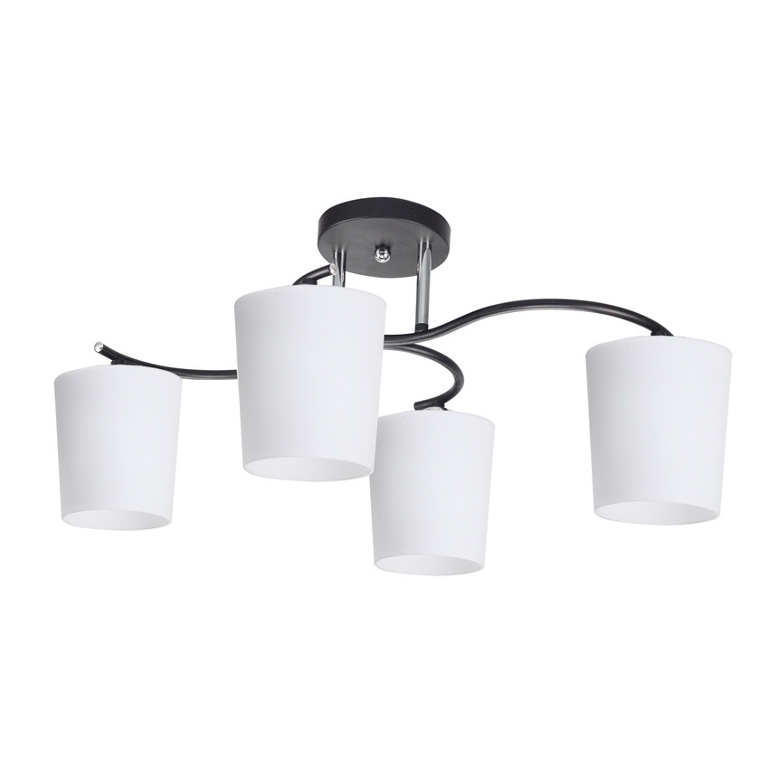 Candeeiro suspenso ESNYR 4xE27/40W/230V preto/branco