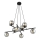Candeeiro suspenso ESSA 8xE14/10W/230V preto/fumado