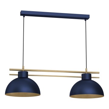 Candeeiro suspenso ESTATE 2xE27/15W/230V azul