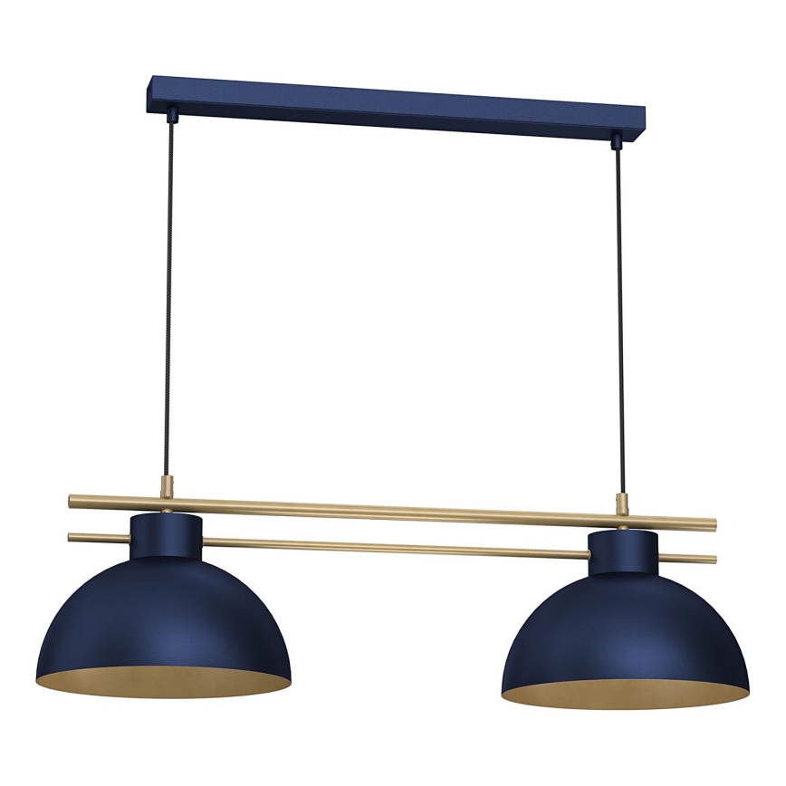 Candeeiro suspenso ESTATE 2xE27/15W/230V azul