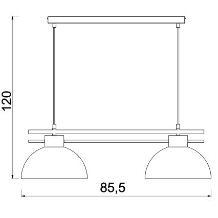 Candeeiro suspenso ESTATE 2xE27/15W/230V azul