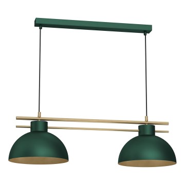 Candeeiro suspenso ESTATE 2xE27/15W/230V verde