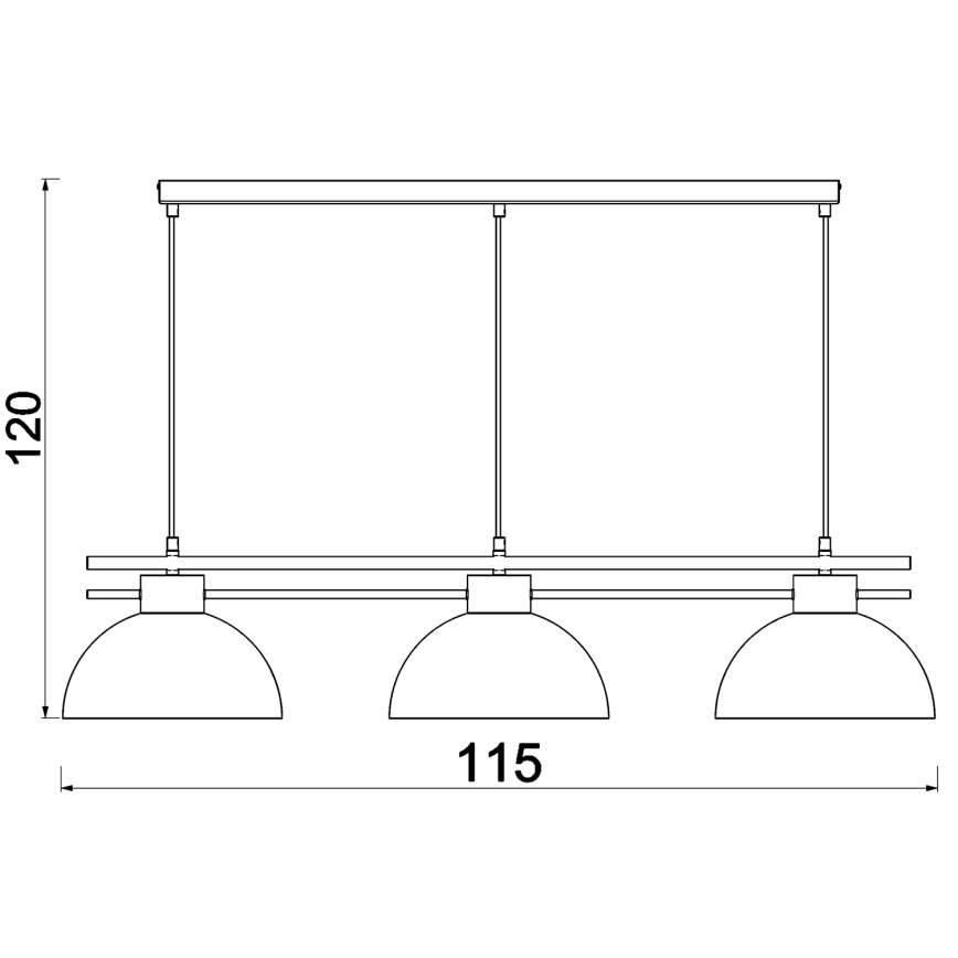 Candeeiro suspenso ESTATE 3xE27/15W/230V azul