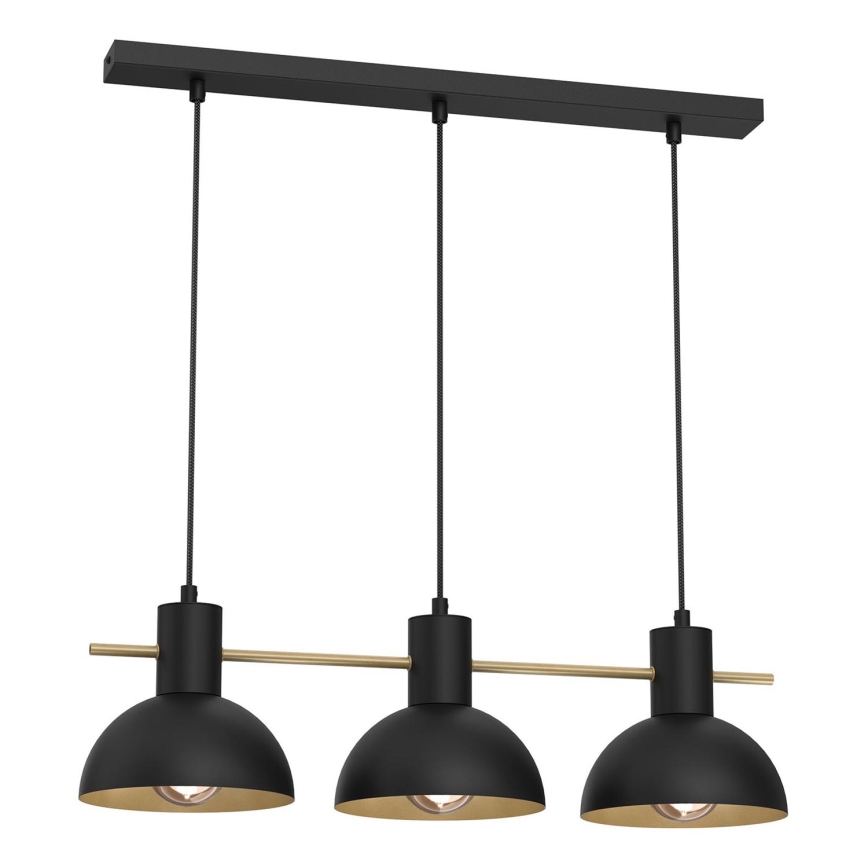 Candeeiro suspenso ESTATE MINI 3xE27/15W/230V preto