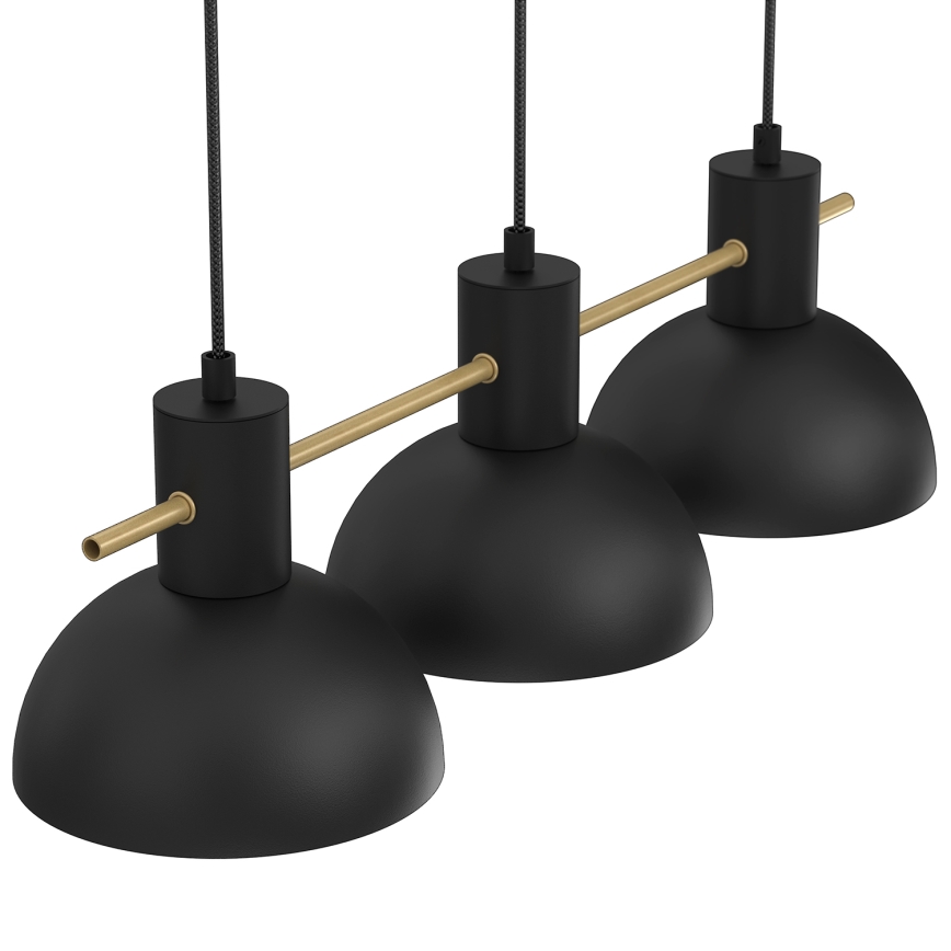 Candeeiro suspenso ESTATE MINI 3xE27/15W/230V preto