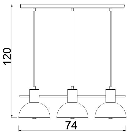 Candeeiro suspenso ESTATE MINI 3xE27/15W/230V verde