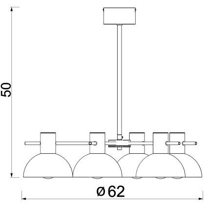 Candeeiro suspenso ESTATE MINI 5xE27/15W/230V azul