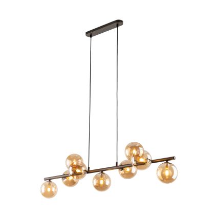 Candeeiro suspenso ESTERA 9xG9/6W/230V castanho/fumado bege