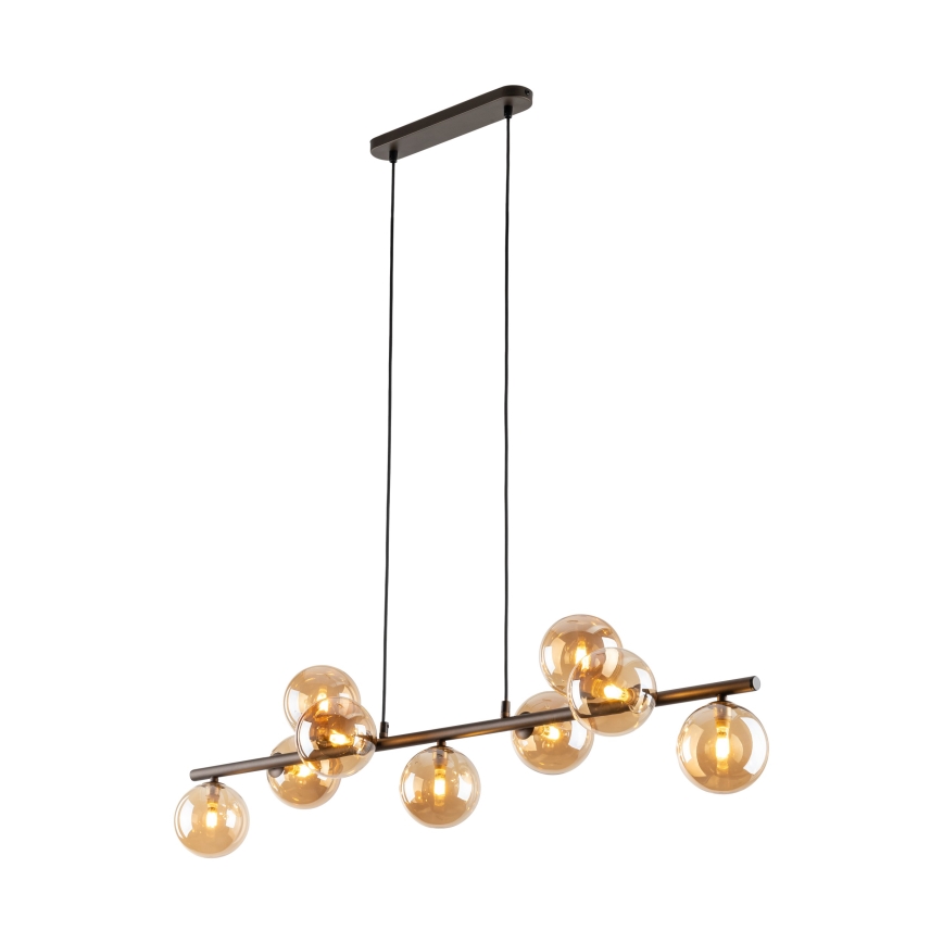 Candeeiro suspenso ESTERA 9xG9/6W/230V castanho/fumado bege