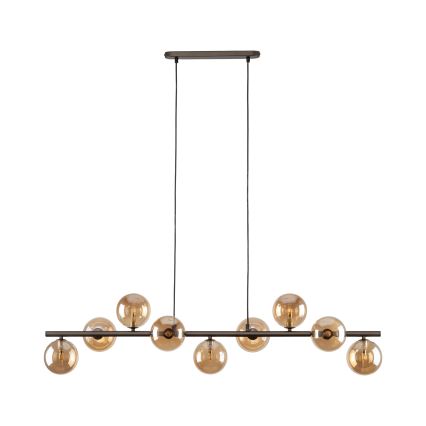 Candeeiro suspenso ESTERA 9xG9/6W/230V castanho/fumado bege