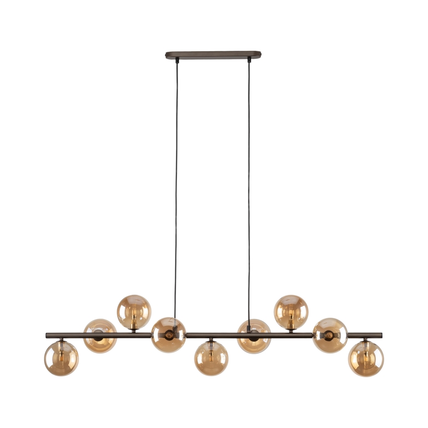 Candeeiro suspenso ESTERA 9xG9/6W/230V castanho/fumado bege