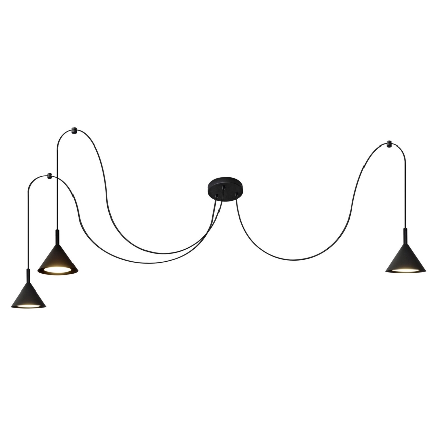Candeeiro suspenso ETNA LONG 3xGX53/10W/230V aranha preto