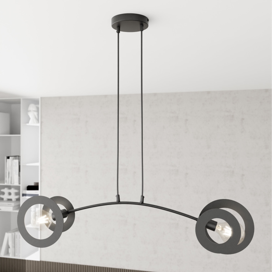 Candeeiro suspenso EUFORIA 2xE27/15W/230V preto