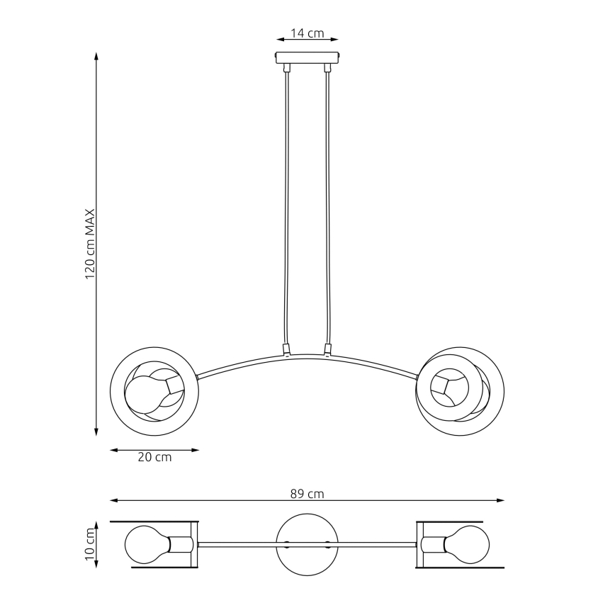 Candeeiro suspenso EUFORIA 2xE27/15W/230V preto