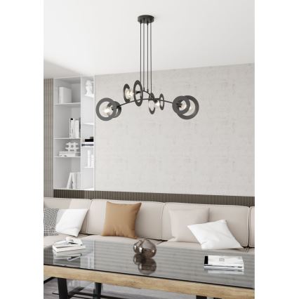 Candeeiro suspenso EUFORIA 4xE27/15W/230V preto