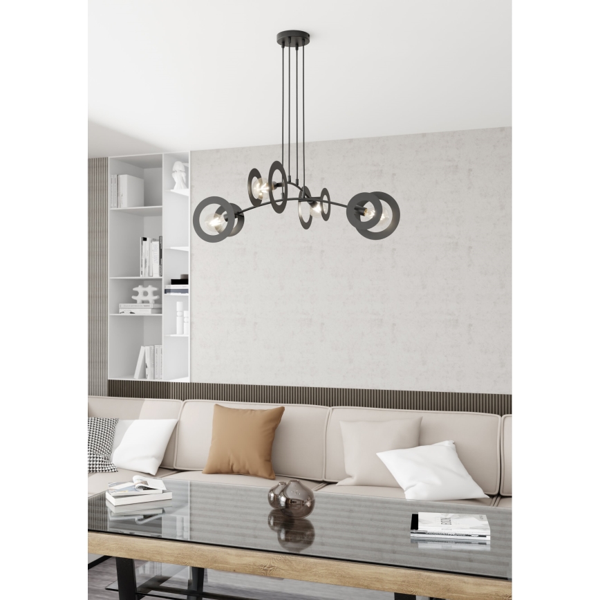 Candeeiro suspenso EUFORIA 4xE27/15W/230V preto