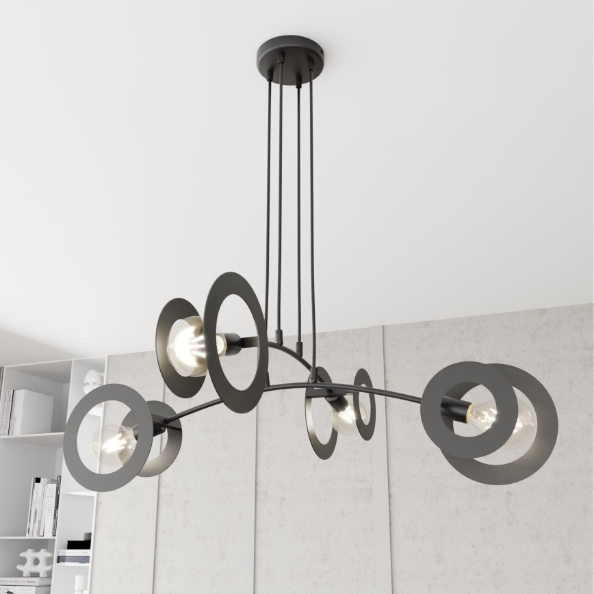 Candeeiro suspenso EUFORIA 4xE27/15W/230V preto