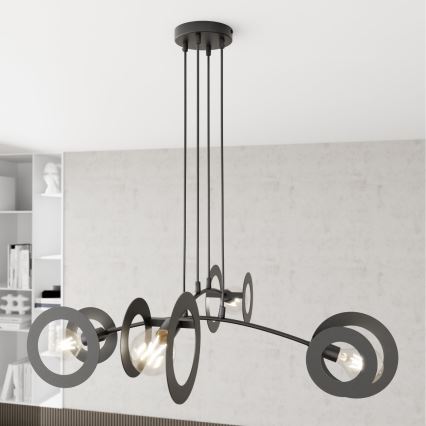 Candeeiro suspenso EUFORIA 4xE27/15W/230V preto