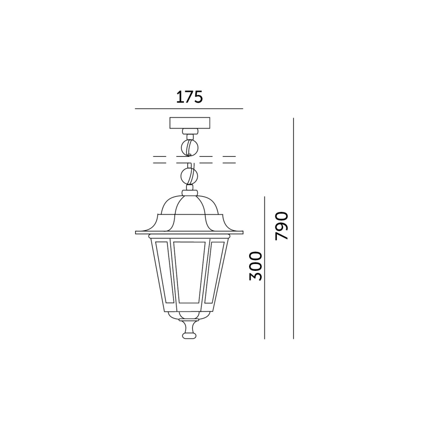 Candeeiro suspenso exterior 1xE27/60W/230V IP44 branco