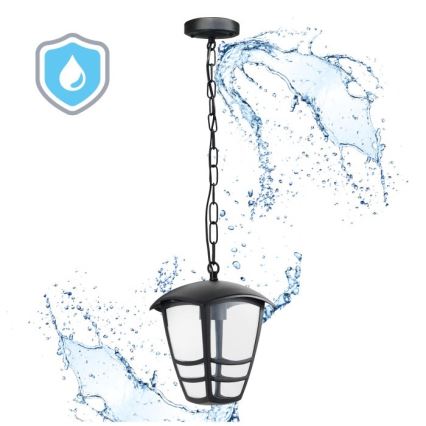 Candeeiro suspenso exterior TEVIO 1xE27/60W/230V IP54 preto