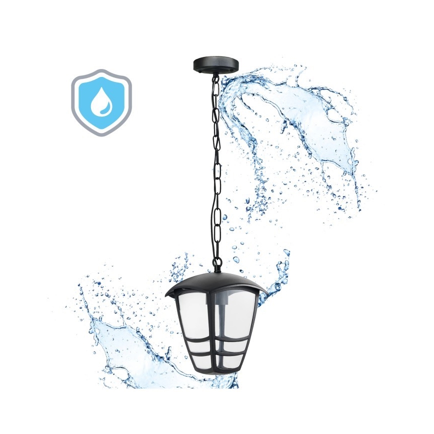 Candeeiro suspenso exterior TEVIO 1xE27/60W/230V IP54 preto
