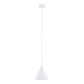 Candeeiro suspenso FABO 1xE27/15W/230V branco