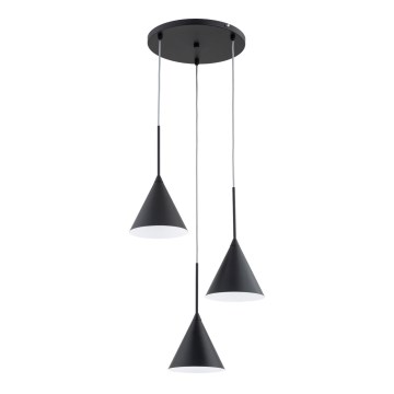 Candeeiro suspenso FABO 3xE14/10W/230V preto