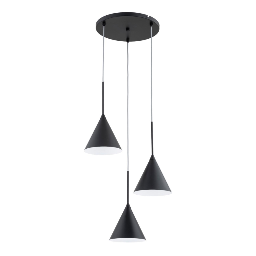 Candeeiro suspenso FABO 3xE14/10W/230V preto