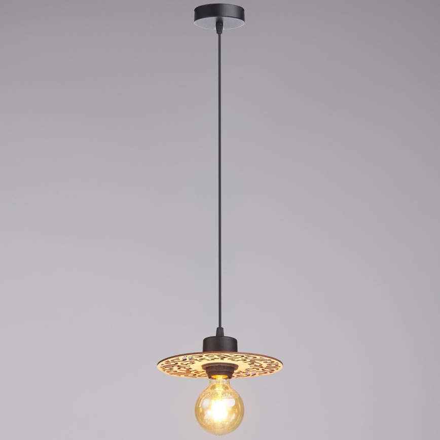 Candeeiro suspenso FALCO 1xE27/60W/230V diâmetro 20 cm bege