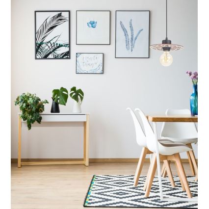 Candeeiro suspenso FALCO 1xE27/60W/230V diâmetro 20 cm bege