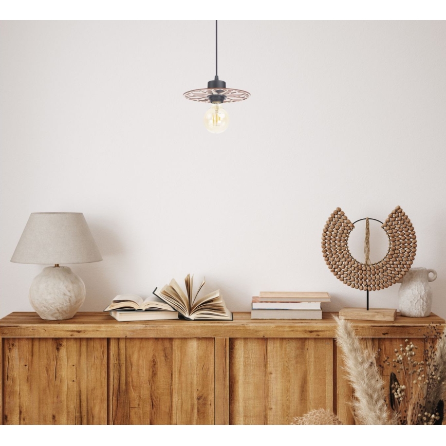 Candeeiro suspenso FALCO 1xE27/60W/230V diâmetro 20 cm bege